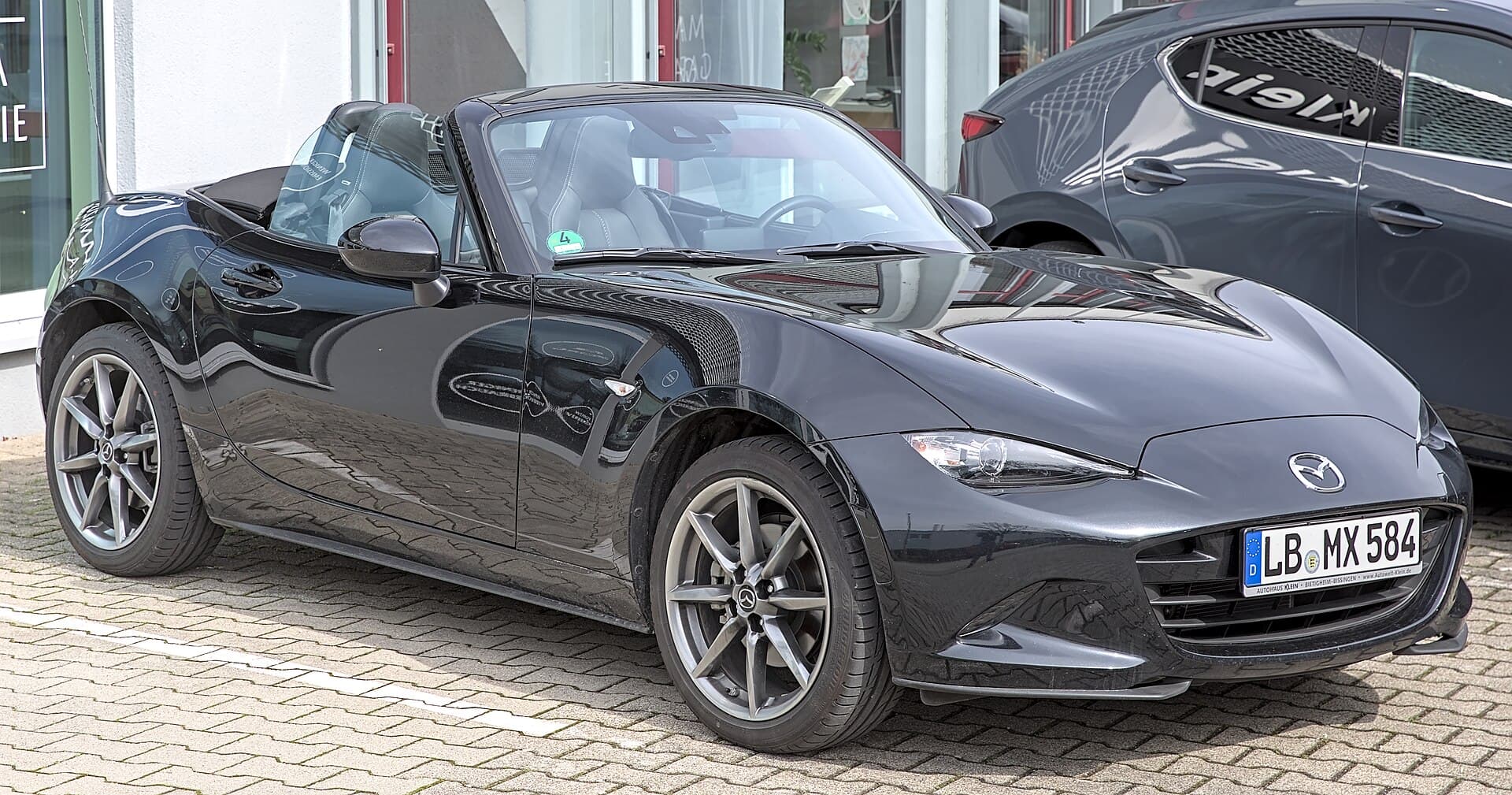 Mazda MX-5 photograph. Overseas MX-5 soft top shown; Australian grade details may differ.